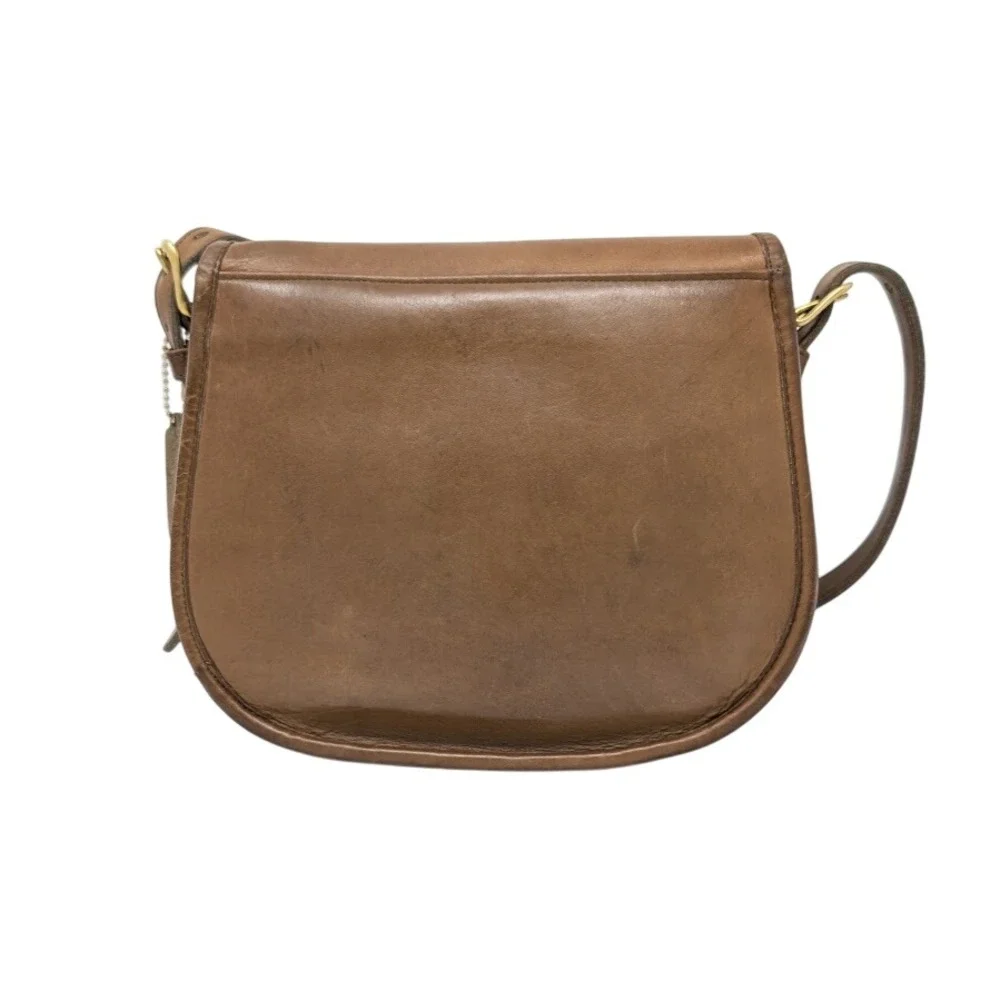 Coach‎ Saddlery Bag 9535 Putty Brown Leather NYC Crossbody Minimal Vintage